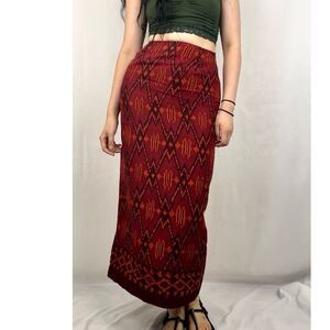 NWT Jones New York Silk Red Asian Geometric Print Pencil Skirt